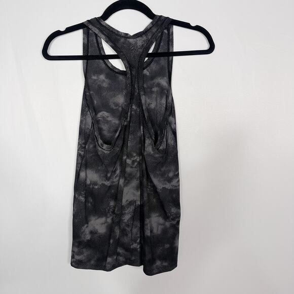 Athleta S Black Gray Ultimate Train Printed Tank Top Nebula Digital Racerback - Picture 2 of 8